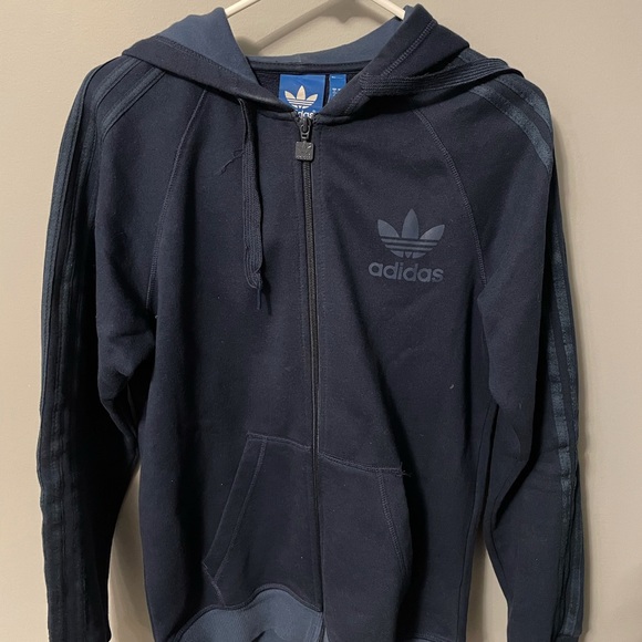 Adidas Dark Blue Hoodie - Picture 1 of 2